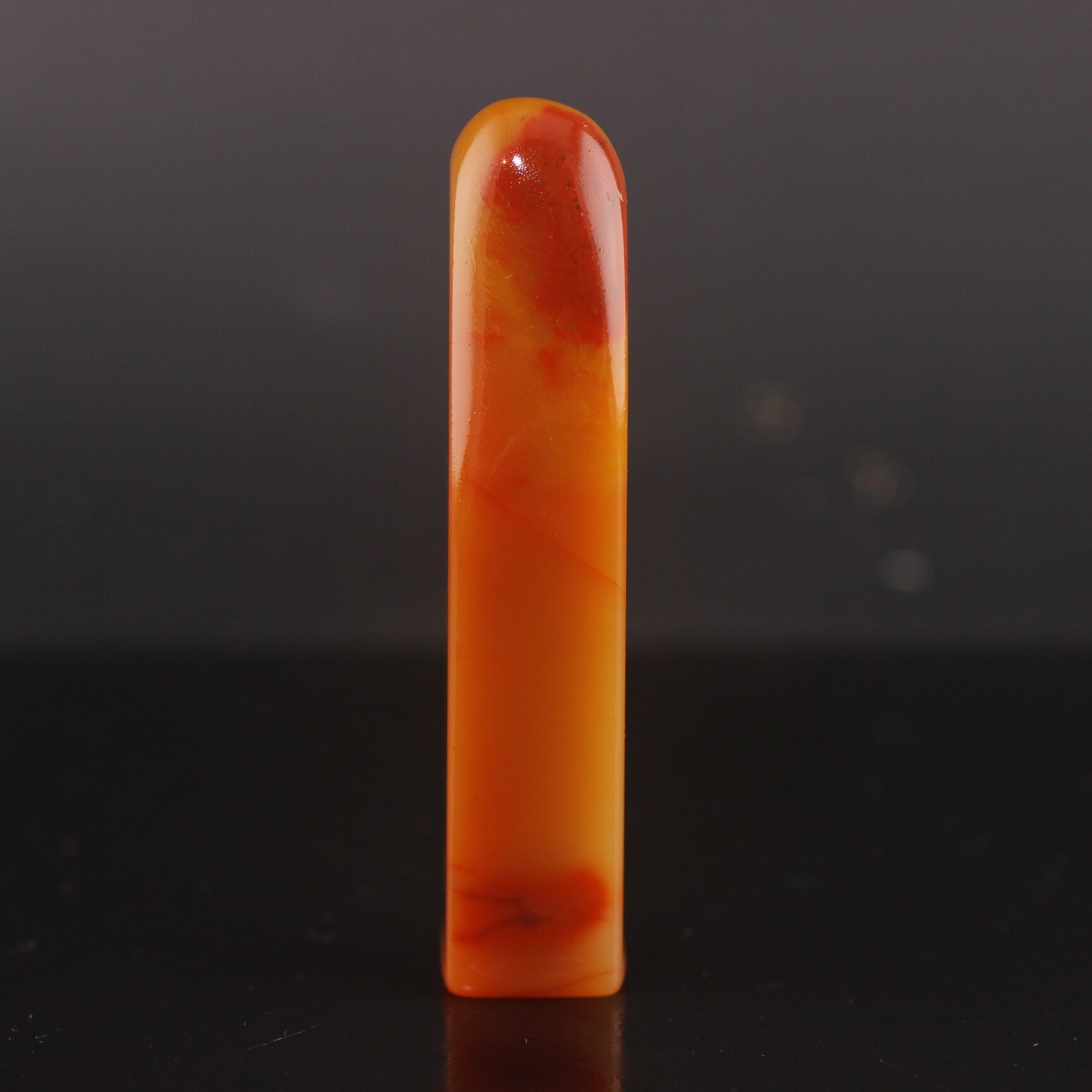 2003年中国福建/寿山石/紅黄芙蓉石/素章鴻運頭地油潤肌触り繊細な手作り篆刻コレクション佳品